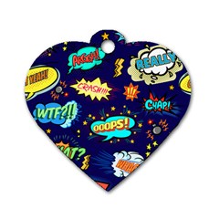 Bada Boom Pattern Dog Tag Heart (one Side) by designsbymallika