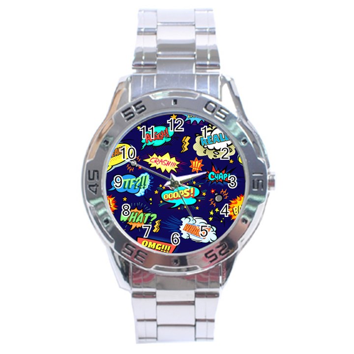 bada boom pattern Stainless Steel Analogue Watch