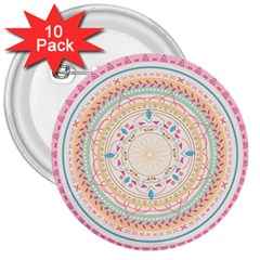 Mandala Pattern 3  Buttons (10 Pack)  by designsbymallika