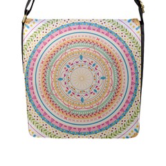 Mandala Pattern Flap Closure Messenger Bag (l) by designsbymallika