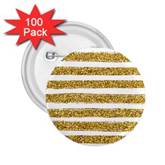 Golden Stripes 2 25  Buttons (100 Pack) 