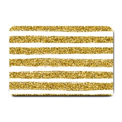 Golden Stripes Small Doormat  by designsbymallika