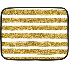 Golden Stripes Double Sided Fleece Blanket (mini)  by designsbymallika