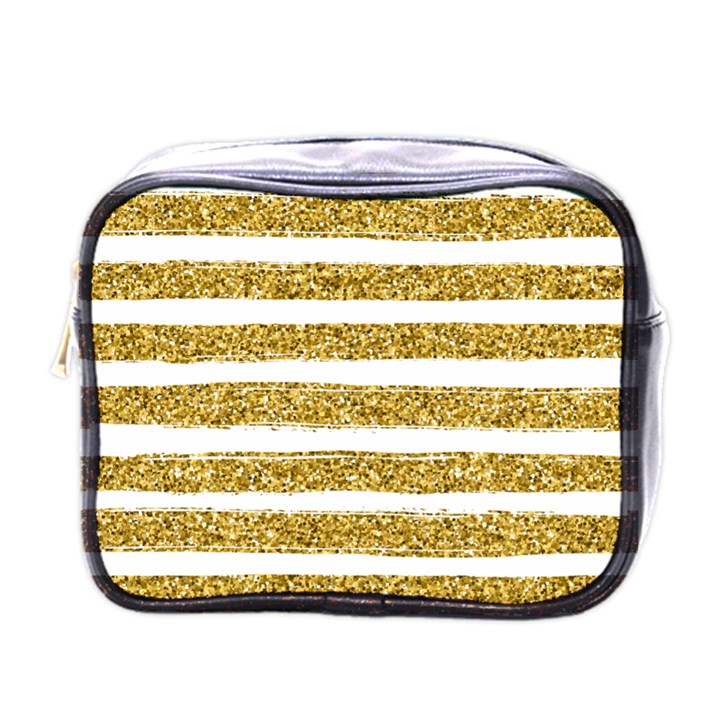 golden stripes Mini Toiletries Bag (One Side)