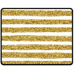 Golden Stripes Fleece Blanket (medium)  by designsbymallika