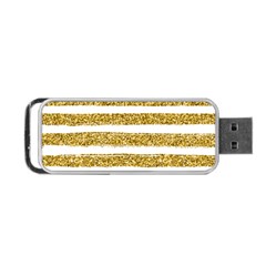 Golden Stripes Portable Usb Flash (two Sides) by designsbymallika