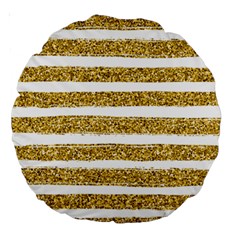 Golden Stripes Large 18  Premium Round Cushions