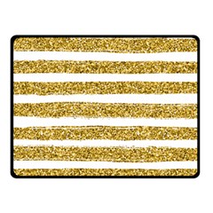 Golden Stripes Double Sided Fleece Blanket (small)  by designsbymallika