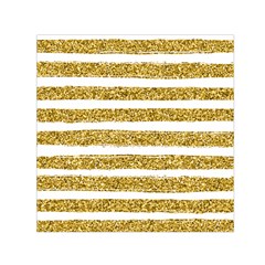 Golden Stripes Small Satin Scarf (square) by designsbymallika