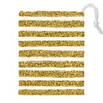 golden stripes Drawstring Pouch (4XL) Front