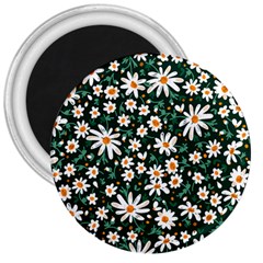 White Floral Pattern 3  Magnets by designsbymallika