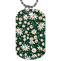 White Floral Pattern Dog Tag (one Side) by designsbymallika