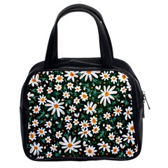 White Floral Pattern Classic Handbag (two Sides) by designsbymallika