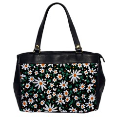 White Floral Pattern Oversize Office Handbag by designsbymallika