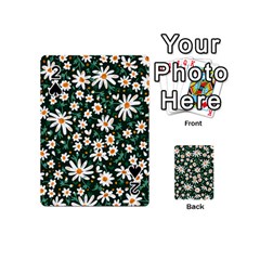 White Floral Pattern Playing Cards 54 Designs (mini) by designsbymallika