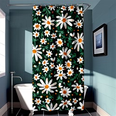 White Floral Pattern Shower Curtain 36  X 72  (stall)  by designsbymallika