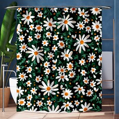 White Floral Pattern Shower Curtain 60  X 72  (medium)  by designsbymallika