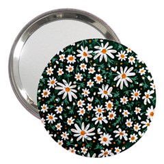 White Floral Pattern 3  Handbag Mirrors by designsbymallika