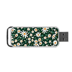 White Floral Pattern Portable Usb Flash (one Side) by designsbymallika