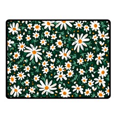 White Floral Pattern Double Sided Fleece Blanket (small)  by designsbymallika