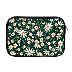 White Floral Pattern Apple Macbook Pro 17  Zipper Case by designsbymallika