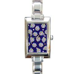 Cube Pattern Rectangle Italian Charm Watch by designsbymallika