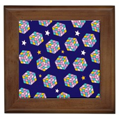 Cube Pattern Framed Tile by designsbymallika