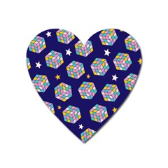 Cube Pattern Heart Magnet