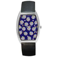 Cube Pattern Barrel Style Metal Watch by designsbymallika