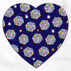 Cube Pattern Jigsaw Puzzle (heart) by designsbymallika