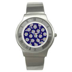 Cube Pattern Stainless Steel Watch by designsbymallika