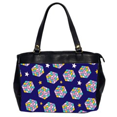 Cube Pattern Oversize Office Handbag (2 Sides)