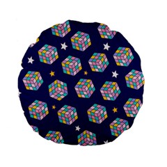 Cube Pattern Standard 15  Premium Flano Round Cushions by designsbymallika