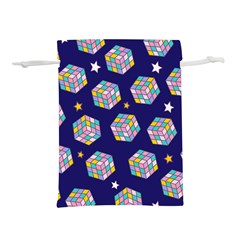 Cube Pattern Lightweight Drawstring Pouch (l) by designsbymallika