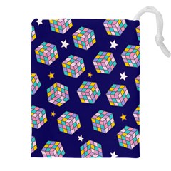 Cube Pattern Drawstring Pouch (4xl)