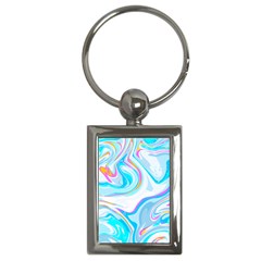 Blue Marble Print Key Chain (rectangle) by designsbymallika