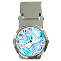 Blue Marble Print Money Clip Watches