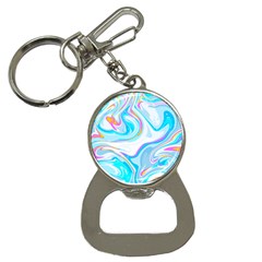 Blue Marble Print Bottle Opener Key Chain by designsbymallika