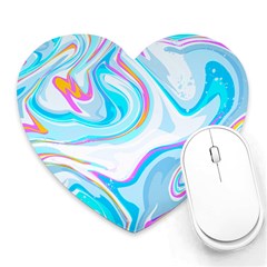 Blue Marble Print Heart Mousepads by designsbymallika