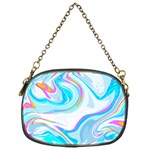 blue marble print Chain Purse (One Side) Front