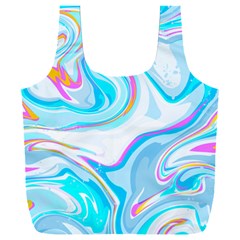 Blue Marble Print Full Print Recycle Bag (xxl)