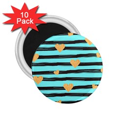 Stripes Heart Pattern 2 25  Magnets (10 Pack)  by designsbymallika