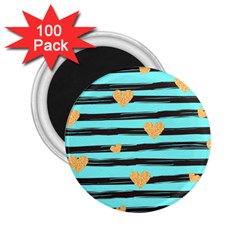 Stripes Heart Pattern 2 25  Magnets (100 Pack)  by designsbymallika