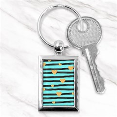 Stripes Heart Pattern Key Chain (rectangle) by designsbymallika