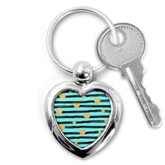 Stripes Heart Pattern Key Chain (heart) by designsbymallika