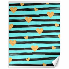 Stripes Heart Pattern Canvas 12  X 16  by designsbymallika