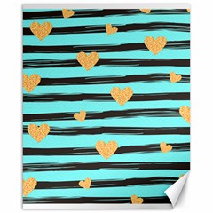 Stripes Heart Pattern Canvas 16  X 20  by designsbymallika