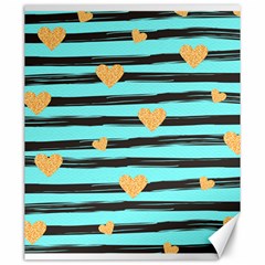 Stripes Heart Pattern Canvas 20  X 24  by designsbymallika