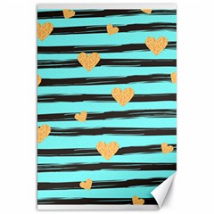 Stripes Heart Pattern Canvas 20  X 30  by designsbymallika