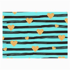 Stripes Heart Pattern Large Glasses Cloth (2 Sides) by designsbymallika